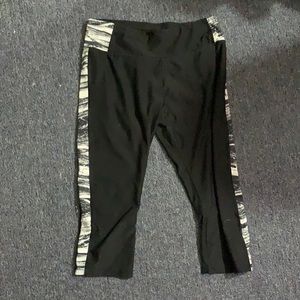 Black and white athletic Capri leggings